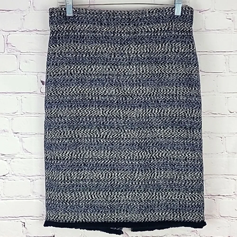 J.Crew Blue White and Black Tweed Skirt. Size 6
